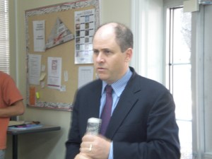 Jonathan Alter spoke with the staff of the student newspaper, The Pendulum, inbetween his question-and-answer session and speech at Elon University on Sept. 29.