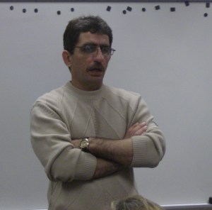 Ahmed Fadaam visited Janna Anderson's Reporting for the Public Good class on Oct. 24 to talk to her class about his experiences as a journalist. Fadaam became interested in journalism after his career as an artist was shattered because of the American invasion of Iraq. 