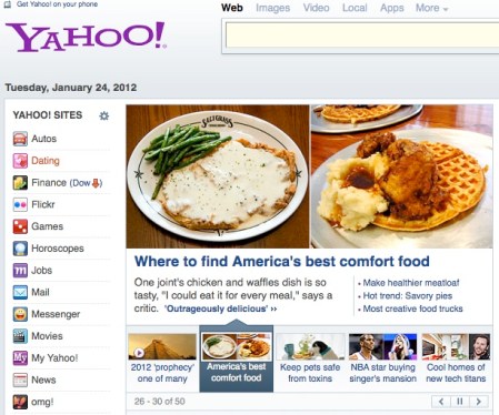Food & Wine's America's Best Comfort Foods Feature, which I produced and shot for, on the Yahoo! homepage. 